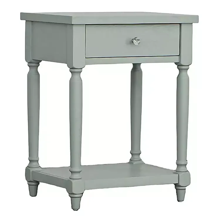 Kirklands Home Mist Rectangle Accent Table with Charging Station Green Online