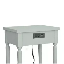 Kirklands Home Mist Rectangle Accent Table with Charging Station Green Online