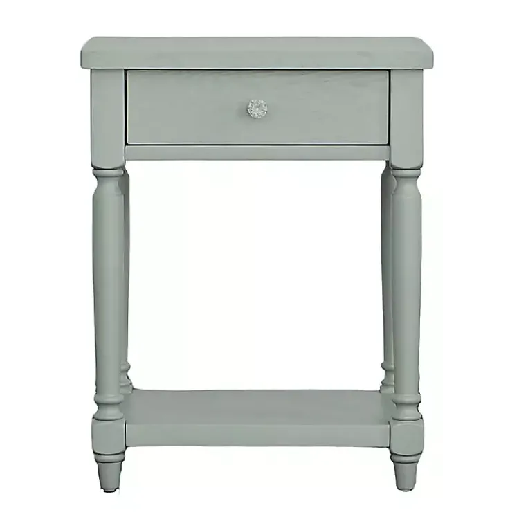 Kirklands Home Mist Rectangle Accent Table with Charging Station Green Online