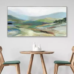 Kirklands Home Misty Landscape Framed Canvas Art Print Green Clearance