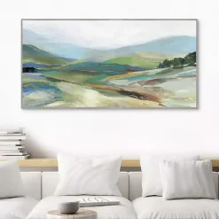 Kirklands Home Misty Landscape Framed Canvas Art Print Green Clearance