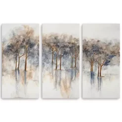 Kirklands Home Misty Woods Canvas Art Prints, Set of 3 White New