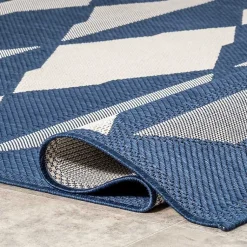 Kirklands Home Mitchell Blue Geo Diamonds Outdoor Rug, 5x8 Sale