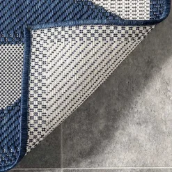 Kirklands Home Mitchell Blue Geo Diamonds Outdoor Rug, 5x8 Sale