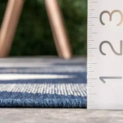 Kirklands Home Mitchell Blue Geo Diamonds Outdoor Rug, 8x10 Hot