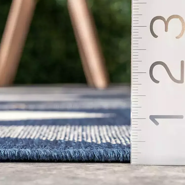 Kirklands Home Mitchell Blue Geo Diamonds Outdoor Rug, 8x10 Hot