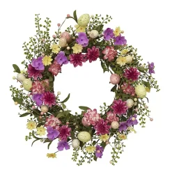 Easter Decorations>Kirklands Home Mixed Floral and Easter Egg Wreath Multi