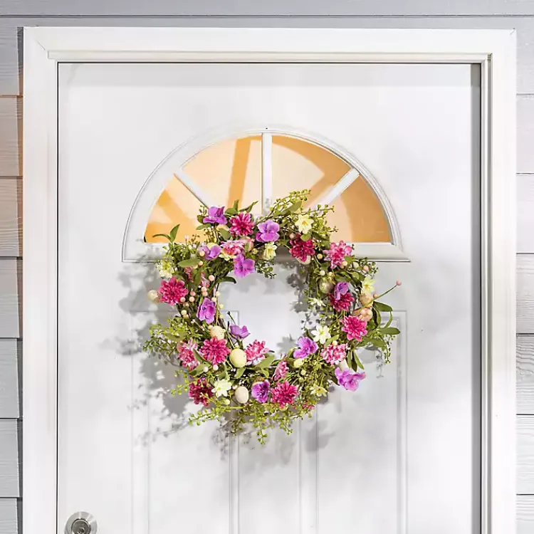 Easter Decorations>Kirklands Home Mixed Floral and Easter Egg Wreath Multi