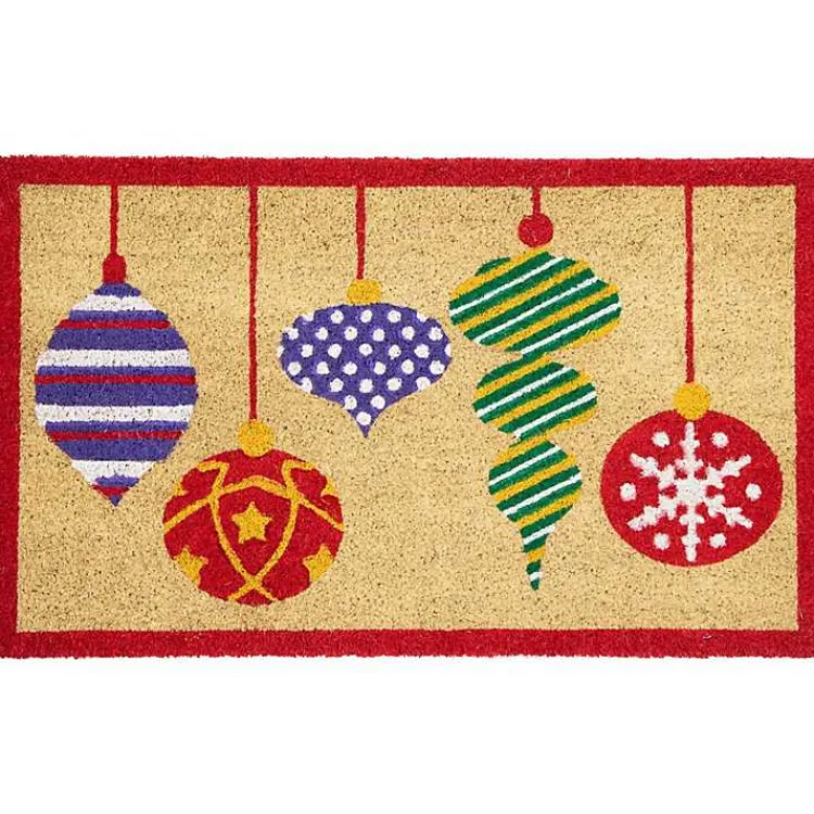 Outdoor Christmas Decorations>Kirklands Home Mixed Ornaments Christmas Doormat