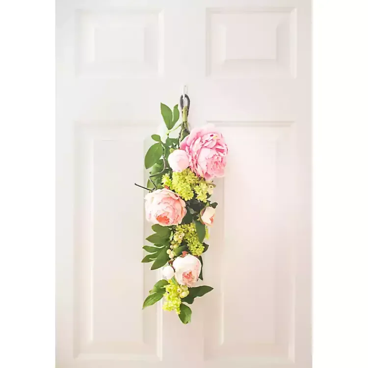 Arrangements & Greenery>Kirklands Home Mixed Peony and Hydrangea Swag Teardrop