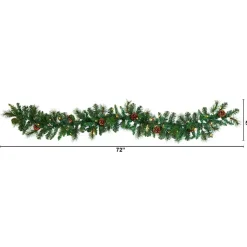Arrangements & Greenery>Kirklands Home Mixed Pine Clear LED Lighted Garland Green