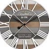 Kirklands Home Mixed Planks and White Wooden Wall Clock