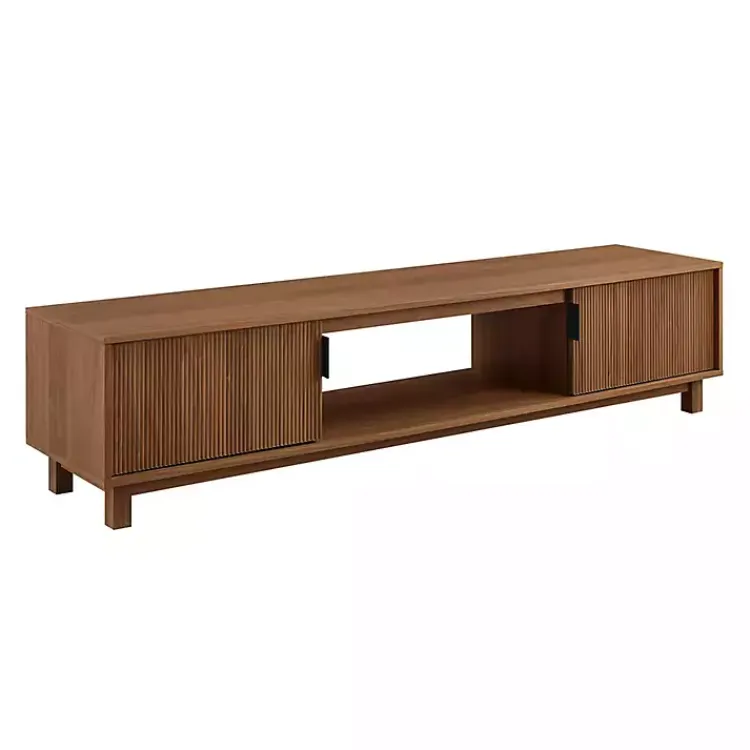Kirklands Home Mocha Wood Fluted 2-Door TV Stand Brown Online