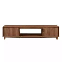 Kirklands Home Mocha Wood Fluted 2-Door TV Stand Brown Online