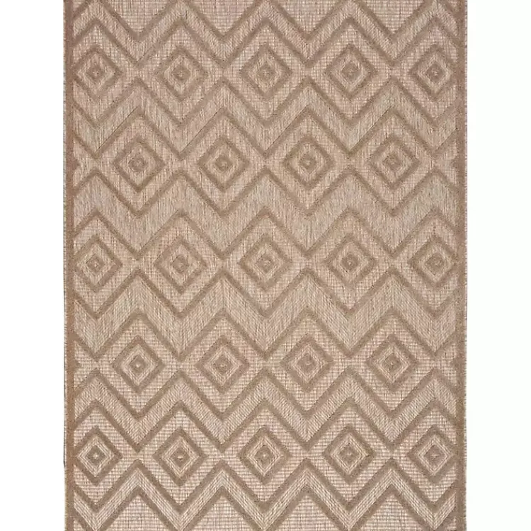 Kirklands Home Mocha Diamond Outdoor Area Rug, 6x9 New