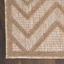 Kirklands Home Mocha Diamond Outdoor Area Rug, 6x9 New