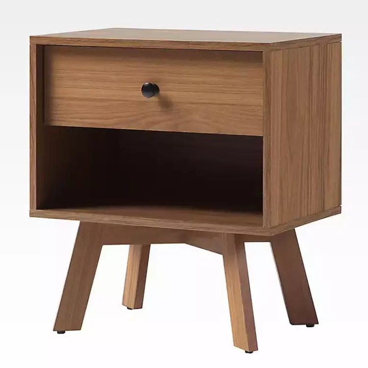Kirklands Home Mocha Wood Mid-century Modern Nightstand Brown Outlet