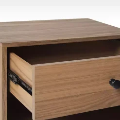 Kirklands Home Mocha Wood Mid-century Modern Nightstand Brown Outlet