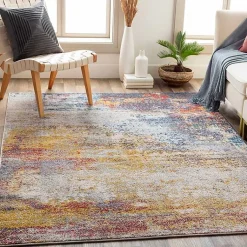 Kirklands Home Modern Abstract Sunset Area Rug, 8x12 Multi Clearance