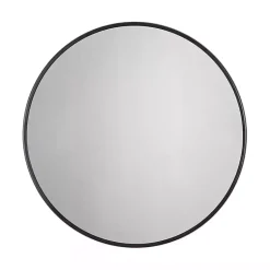 Kirklands Home Modern Metal Round Wall Mirror Black New