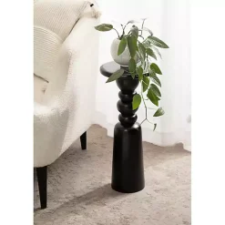 Kirklands Home Modern Tirollo Accent Table Black