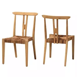 Kirklands Home Modern Bohemian Wishbone Dining Chairs, Set of 2 Tan Online