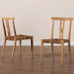Kirklands Home Modern Bohemian Wishbone Dining Chairs, Set of 2 Tan Online