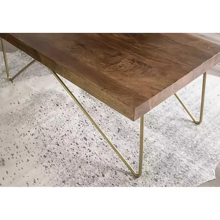 Kirklands Home Modern Mango Wood Brass Coffee Table Brown Best
