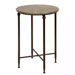 Kirklands Home Modern Metal and Marble Accent Table Sale