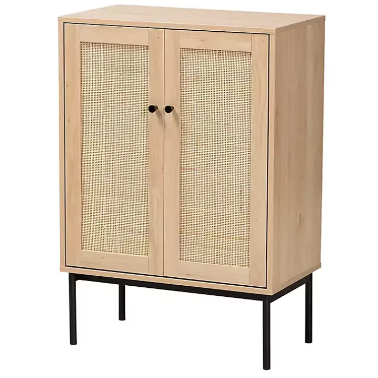 Kirklands Home Modern Natural Wood Rat Cabinet Tan New