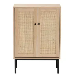 Kirklands Home Modern Natural Wood Rat Cabinet Tan New