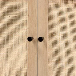 Kirklands Home Modern Natural Wood Rat Cabinet Tan New