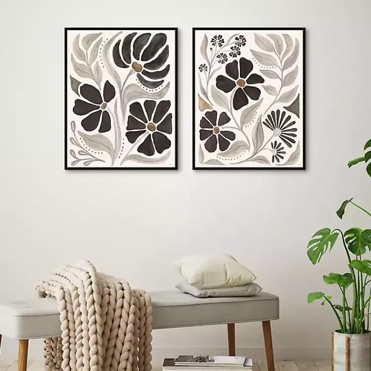 Kirklands Home Modern Petals Framed Canvas Art Prints, Set of 2 Discount
