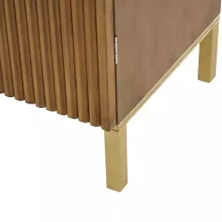 Kirklands Home Modern Wood Geometric Cabinet Brown Sale