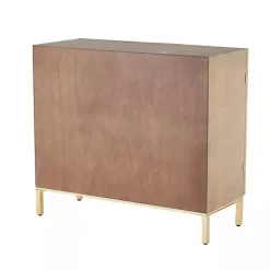 Kirklands Home Modern Wood Geometric Cabinet Brown Sale