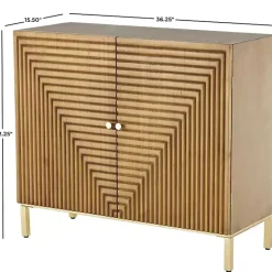 Kirklands Home Modern Wood Geometric Cabinet Brown Sale