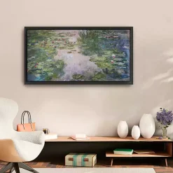 Kirklands Home Monet Water Lilies Framed Canvas Art Print Green Outlet