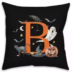 Halloween>Kirklands Home Monogram B Halloween Indoor/Outdoor Pillow