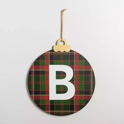 Monogram Seasonal Decor>Kirklands Home Monogram B Plaid Ornament Wall Plaque
