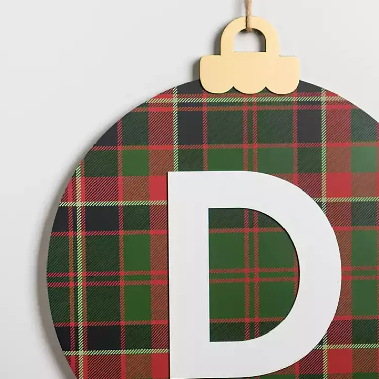 Monogram Seasonal Decor>Kirklands Home Monogram D Plaid Ornament Wall Plaque