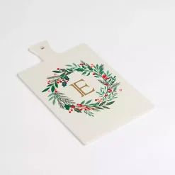 Monogram Seasonal Decor>Kirklands Home Monogram E Christmas Wreath Serving Board