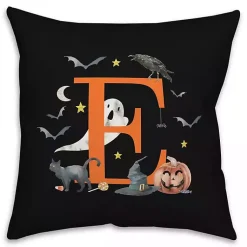 Halloween>Kirklands Home Monogram E Halloween Indoor/Outdoor Pillow