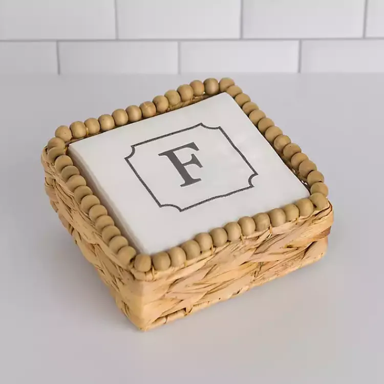 Kirklands Home Monogram F Beaded Napkin Holder Set Hot
