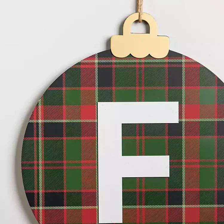 Monogram Seasonal Decor>Kirklands Home Monogram F Plaid Ornament Wall Plaque