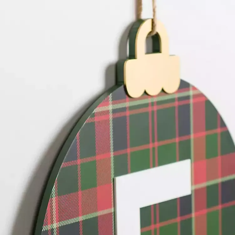 Monogram Seasonal Decor>Kirklands Home Monogram F Plaid Ornament Wall Plaque