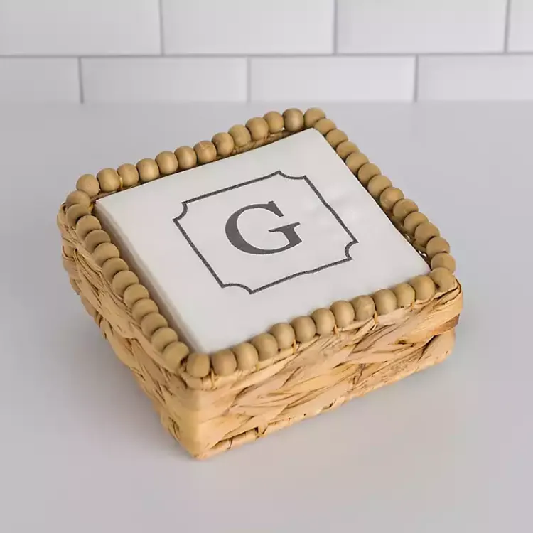Kirklands Home Monogram G Beaded Napkin Holder Set Clearance