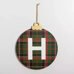 Monogram Seasonal Decor>Kirklands Home Monogram H Plaid Ornament Wall Plaque