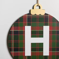Monogram Seasonal Decor>Kirklands Home Monogram H Plaid Ornament Wall Plaque