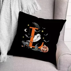 Halloween>Kirklands Home Monogram L Halloween Indoor/Outdoor Pillow