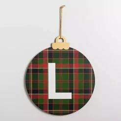 Monogram Seasonal Decor>Kirklands Home Monogram L Plaid Ornament Wall Plaque